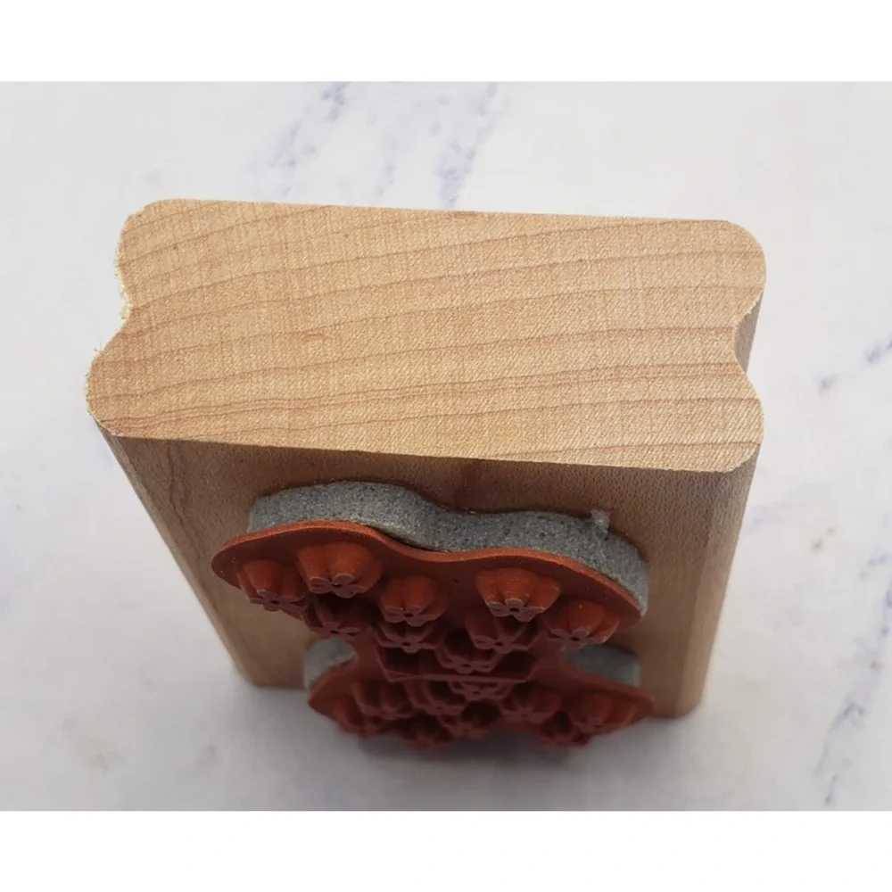 Stampin Up Floral Daisy Butterfly Wood Mounted Rubber Stamp